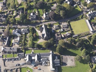 General oblique aerial view of St. Andrew Street, Brechin, centred the St. Andrew's Episcopal Church, taken from the E.