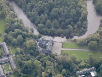 General oblique aerial view of Brechin Castle estate, centred on Brechin Castle, taken from the N.