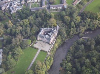 General oblique aerial view of Brechin Castle estate, centred on Brechin Castle, taken from the W.
