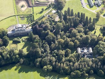 General oblique aerial view of Strathcathro House estate, centred on  Strathcathro House, taken from the N.