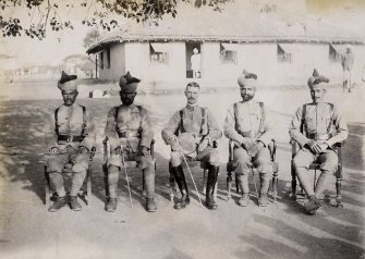 Group of soldiers, possibly in India.  
PHOTOGRAPH ALBUM NO.128: MARSHALL ALBUM I
