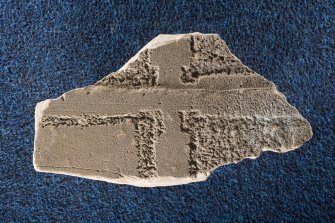 View of fragment of unfinished cross slab, Drainie no 19