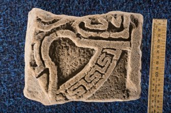 View of fragment of ringed cross slab, Drainie no 4