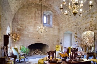 Interior. 2nd floor. Great Hall. View from NE