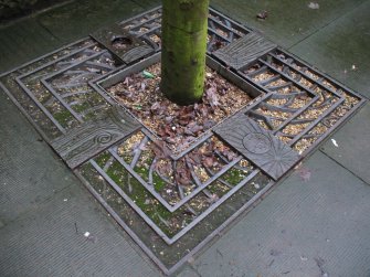 View of 'Tree Stories', around base of tree in Roxburgh's Close.
