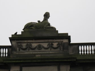 View of sphinx on Parliament House.