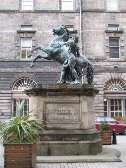 View from E of statue of 'Alexander and Bucephalus'.