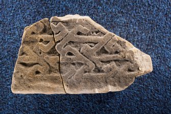 View of fragments of cross slab, Drainie nos 25 and 27