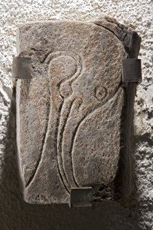 View of fragment of Inveravon symbol stone no 3
