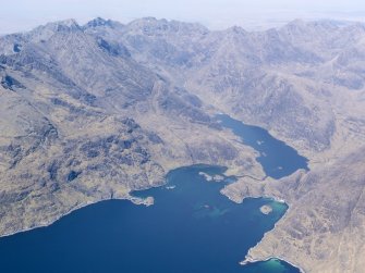 General oblique aerial view of Loch Coruisk and the Cuillin Hills, taken from the SE.