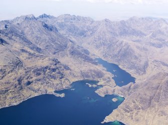 General oblique aerial view of Loch Coruisk and the Cuillin Hills, taken from the SE.