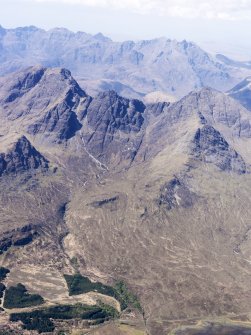 General oblique aerial view of  the Cuillin Hills looking across Blabheinn, taken from the E.