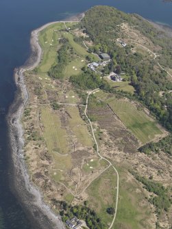 Oblique aerial view centred on the golf course on the Isle of Eriska, taken from the WSW.