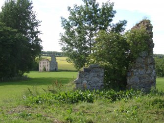 Conzie Castle: looking W from doocot