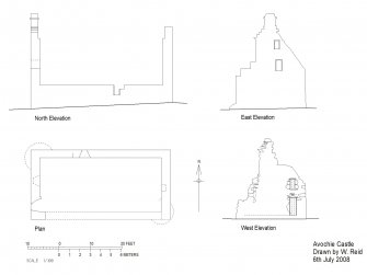 Avochie Castle: measured plan drawn at 1:100, 2008