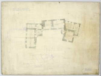 First Floor Plan showing proposed alterations.
Title: 'Hutton Castle Berwickshire For Wm Burrell Esq. First Floor Plan'