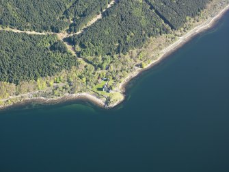 General oblique aerial view of Dunderave Castle, taken from the S.