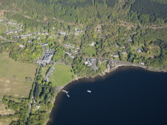 General oblique aerial view of Tarbet village, taken from the SSE.
