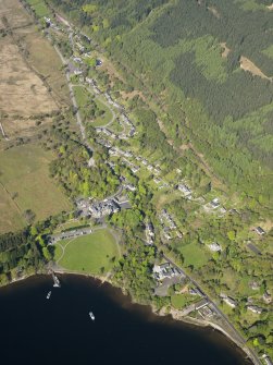 General oblique aerial view of Tarbet village, taken from the E.