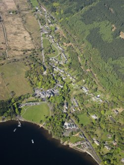 General oblique aerial view of Tarbet village, taken from the E.