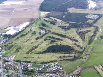 Oblique aerial view of Scotscraig Golf Course, taken from the NW.