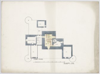 Drawing showing plan of third floor of Hatton House
From a portfolio of drawings titled: 'Hatton House, Alterations for William Whitelaw, Esq.'
