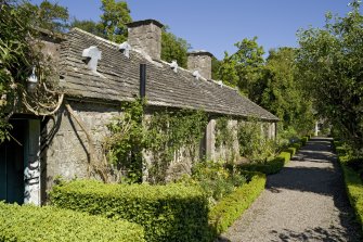 E range, Pitmuies House, view from kitchen garden to SE