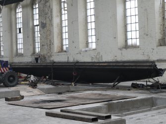 Interior. Main Range. Crane 2 demolition. View of main beam (east) prior to cutting up for scrap.