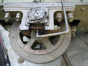 Interior. Main Range. Crane 2 demolition. View of south carriage wheel prior to cutting up for scrap.