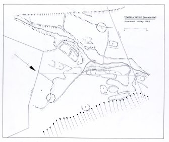 Survey Drawing: Plan of site, including tower and surrounding structures, which are numbered 1-12.