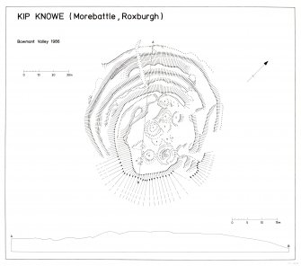 Survey Drawing: Plan of fort, inlcuding structures within; profile across site.