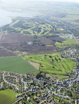 Oblique aerial view of Milnathort Golf Course, taken from the N.