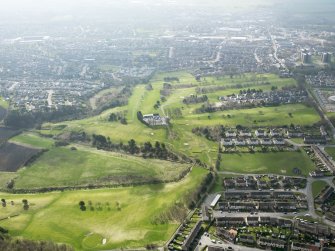 Oblique aerial view of Canmore Golf Course, taken from the N.