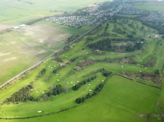 Oblique aerial view of Pitfirrane Golf Course, taken from the SSE.