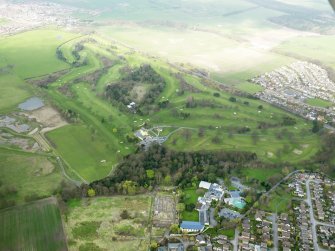 Oblique aerial view of Pitfirrane Golf Course, taken from the ESE.