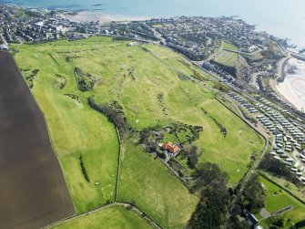 Oblique aerial view of Kinghorn Golf Course, taken from the SW.