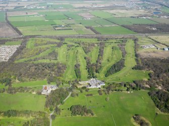 Oblique aerial view of Dunnikier Park Golf Course, taken from the S.