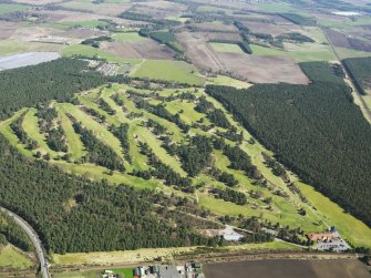 Oblique aerial view of Ladybank Golf Course, taken from the SW.