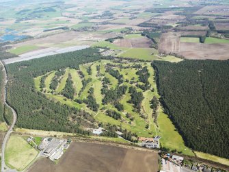 Oblique aerial view of Ladybank Golf Course, taken from the SSW.