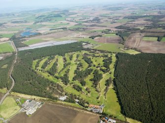 Oblique aerial view of Ladybank Golf Course, taken from the S.