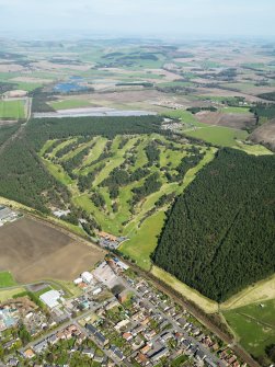 Oblique aerial view of Ladybank Golf Course, taken from the SSW.