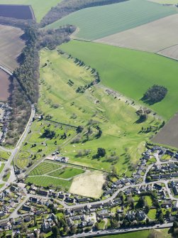 Oblique aerial view of Cupar Golf Course, taken from the WNW.