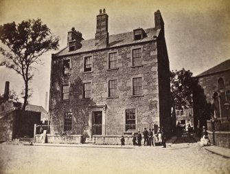 View of building exterior.
Titled: ' Powrie Lane 1873'.

