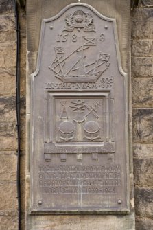 S Elevation. 2nd Word War memorial plaque. Detail