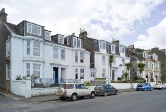 General view of 9, 10, 11, 12 and 13 Argyle Place, Rothesay, Bute, from SE