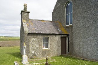 Vestry at W end of church, view from SW