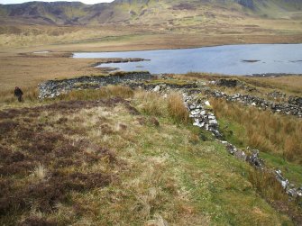 Armishader: sheepfold, looking NW towards Loch Leathan and the A855