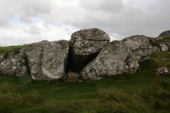 Platform below five natural boulders where excavations took place in 1993.