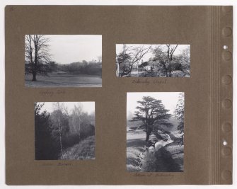 Four album photographs showing parkland, possibly at Addistoun House and Dalmahoy Chapel.
PHOTOGRAPH ALBUM NO.145: ADDISTOUN