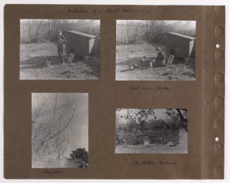 Four album photographs showing hen house and Saltire beehives at Addistoun House.
Page titled: 'Evolution of a Small Holding'
PHOTOGRAPH ALBUM NO.145: ADDISTOUN